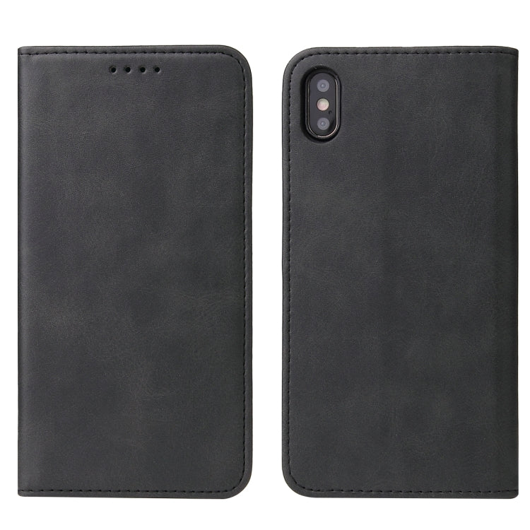 For iPhone XS Max Calf Texture Magnetic Horizontal Flip Leather Case with Holder & Card Slots & Wallet(Black) - More iPhone Cases by buy2fix | Online Shopping UK | buy2fix