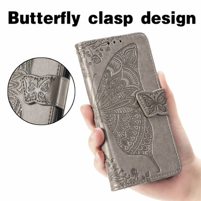 For Motorola Moto Edge 20 Lite Butterfly Love Flower Embossed Horizontal Flip Leather Case with Holder & Card Slots & Wallet & Lanyard(Gray) - Motorola Cases by buy2fix | Online Shopping UK | buy2fix