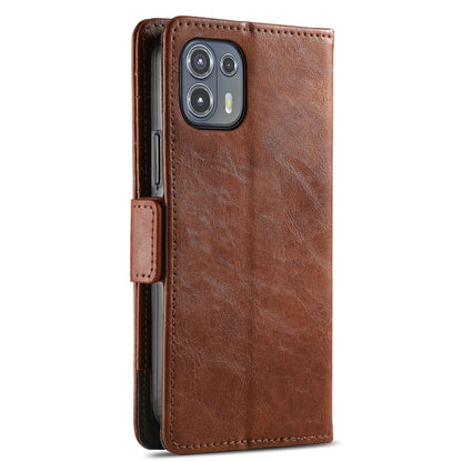 For Motorola Edge 20 Lite CaseNeo Business Splicing Dual Magnetic Buckle Horizontal Flip PU Leather Case with Holder & Card Slots & Wallet(Brown) - Motorola Cases by buy2fix | Online Shopping UK | buy2fix