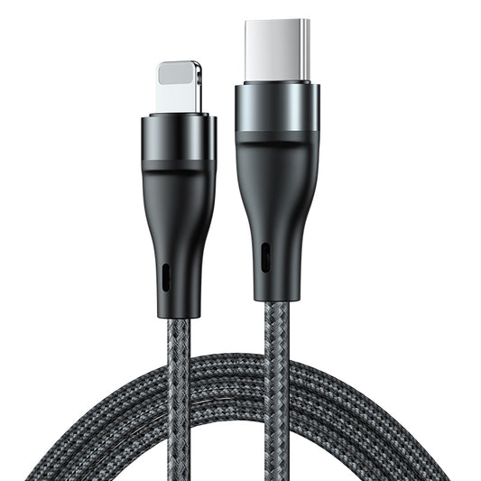 ADC-003 USB-C / Type-C to 8 Pin PD Fast Charging Weave Data Cable for iPhone, iPad, Length:1m(Black) - Normal Style Cable by buy2fix | Online Shopping UK | buy2fix