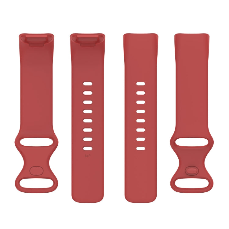 For Fitbit Charge 5 Silicone Watch Band, Size:L(Official Red) - Watch Bands by buy2fix | Online Shopping UK | buy2fix