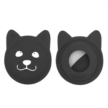 Serious Face Cute Cartoon Pet Collar Anti-lost Tracker Silicone Case For AirTag(Black) - Pet Series by Mutural | Online Shopping UK | buy2fix