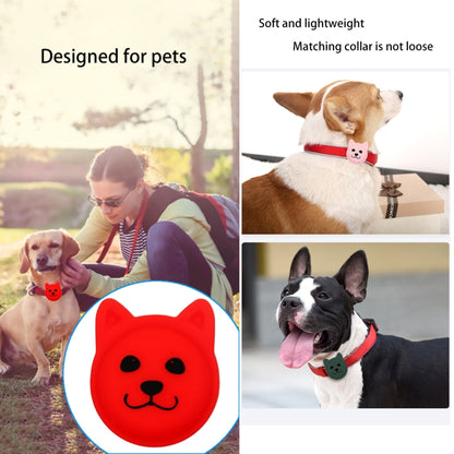 Serious Face Cute Cartoon Pet Collar Anti-lost Tracker Silicone Case For AirTag(Black) - Pet Series by Mutural | Online Shopping UK | buy2fix