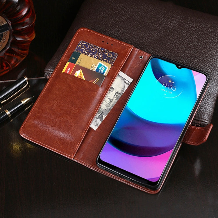 For Motorola Moto E20 idewei Crazy Horse Texture Leather Phone Case with Holder & Card Slots & Wallet(Sky Blue) - Motorola Cases by idewei | Online Shopping UK | buy2fix