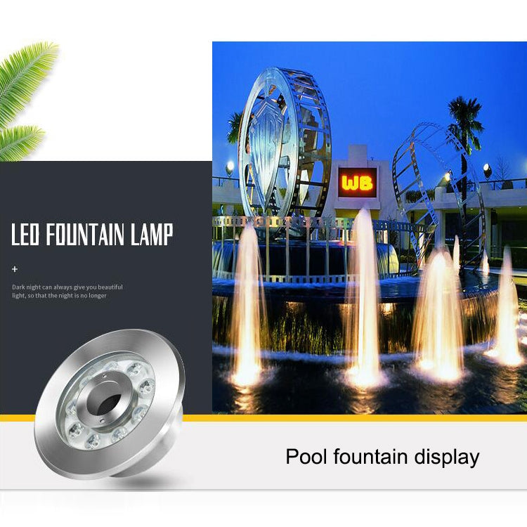 6W Landscape Ring LED Stainless Steel Underwater Fountain Light(Warm Light) - Underwater Lights by buy2fix | Online Shopping UK | buy2fix