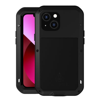 For iPhone 13 LOVE MEI Metal Shockproof Life Waterproof Dustproof Protective Phone Case(Black) - iPhone 13 Cases by LOVE MEI | Online Shopping UK | buy2fix