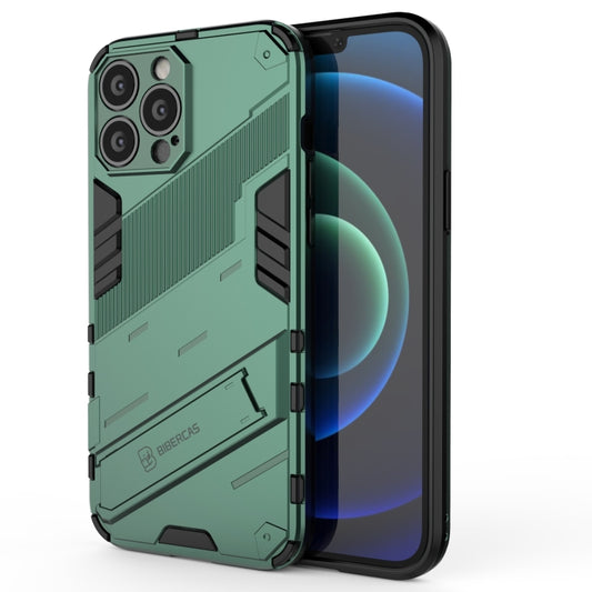 For iPhone 13 Pro Max Punk Armor 2 in 1 PC + TPU Phone Case with Invisible Holder (Green) - iPhone 13 Pro Max Cases by buy2fix | Online Shopping UK | buy2fix