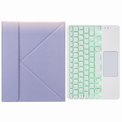 H-109CS Touch Backlight Bluetooth Keyboard Leather Case with Rear Three-fold Holder For iPad Pro 11 inch 2021 & 2020 & 2018 / Air 2020 10.9(Purple) - Universal by buy2fix | Online Shopping UK | buy2fix