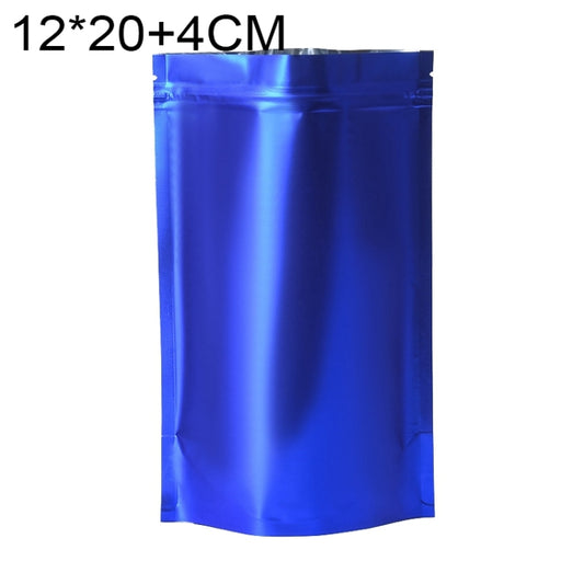 100 PCS/Set Matte Aluminum Foil Snack Stand-up Pouch, Size:12x20+4cm(Blue) - Preservation Supplies by buy2fix | Online Shopping UK | buy2fix