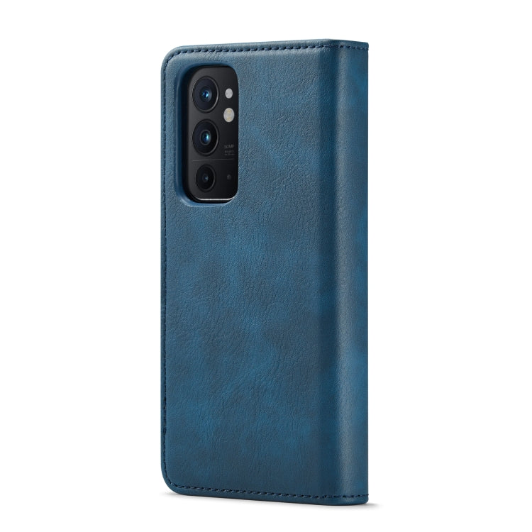 For OnePlus 9RT 5G DG.MING Crazy Horse Texture Detachable Magnetic Leather Phone Case(Blue) - OnePlus Cases by DG.MING | Online Shopping UK | buy2fix