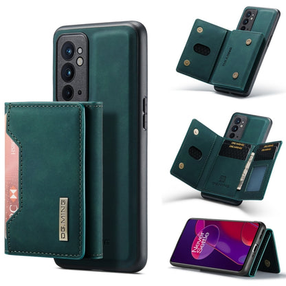 For OnePlus 9RT 5G DG.MING M2 Series 3-Fold Multi Card Bag Back Cover Leather Phone Case(Green) - OnePlus Cases by DG.MING | Online Shopping UK | buy2fix