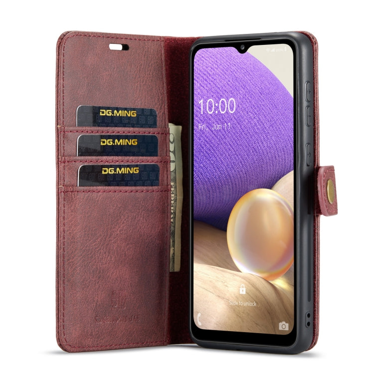 For Samsung Galaxy A33 5G DG.MING Crazy Horse Texture Detachable Magnetic Leather Phone Case(Red) - Galaxy Phone Cases by DG.MING | Online Shopping UK | buy2fix