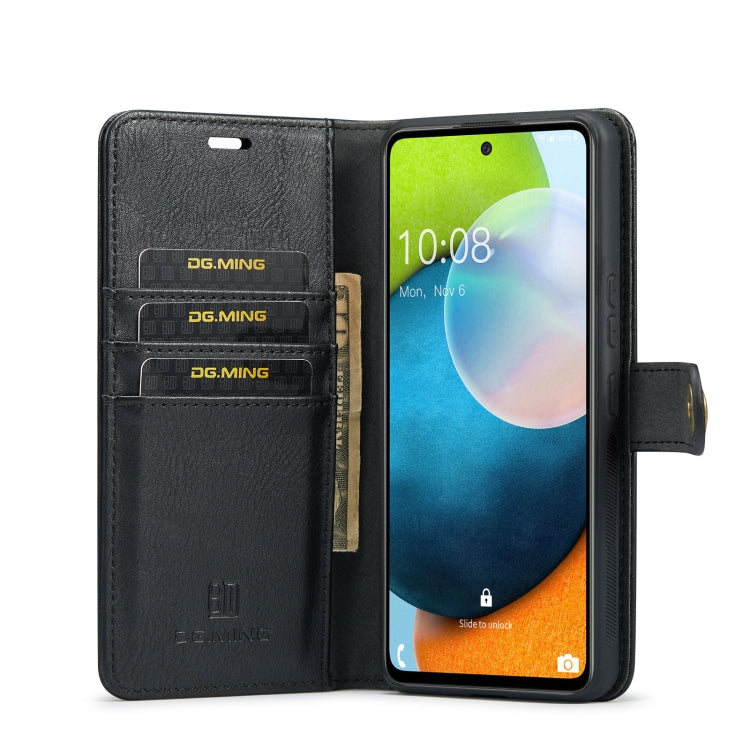 For Samsung Galaxy A53 5G DG.MING Crazy Horse Texture Detachable Magnetic Leather Phone Case(Black) - Galaxy Phone Cases by DG.MING | Online Shopping UK | buy2fix