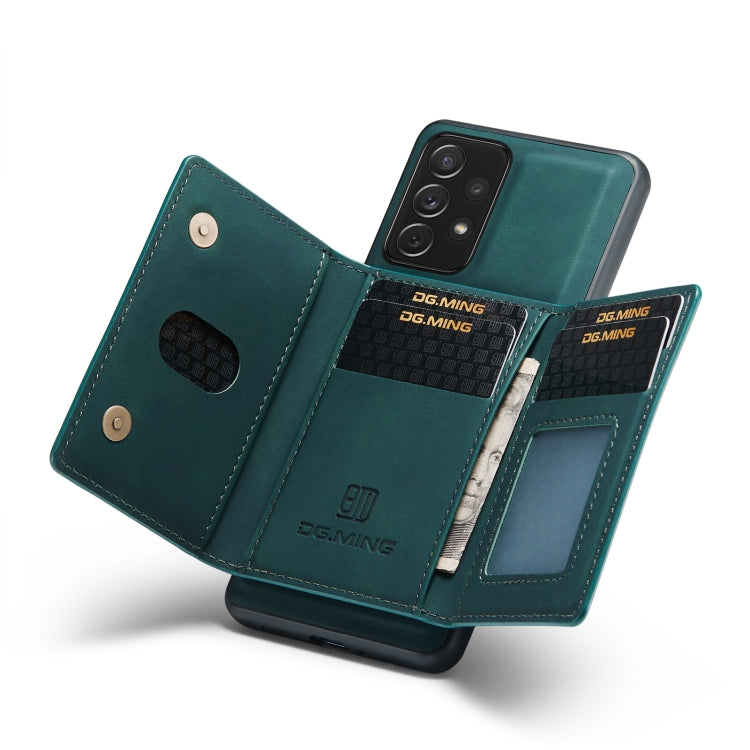 For Samsung Galaxy A73 5G DG.MING M2 Series 3-Fold Multi Card Bag + Phone Case(Green) - Galaxy Phone Cases by DG.MING | Online Shopping UK | buy2fix