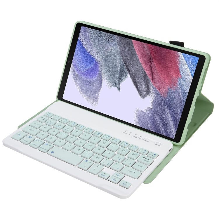 A220 Candy Color TPU Detachable Bluetooth Keyboard Leather Case with Bracket For Samsung Galaxy Tab A7 Lite 8.7 T220 / T225(Light Green) - Samsung Keyboard by buy2fix | Online Shopping UK | buy2fix