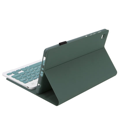 A220 Candy Color TPU Detachable Bluetooth Keyboard Leather Case with Bracket For Samsung Galaxy Tab A7 Lite 8.7 T220 / T225(Dark Green) - Samsung Keyboard by buy2fix | Online Shopping UK | buy2fix