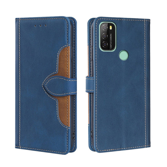 For Blackview A70 Skin Feel Straw Hat Magnetic Buckle Leather Phone Case(Blue) - More Brand by buy2fix | Online Shopping UK | buy2fix