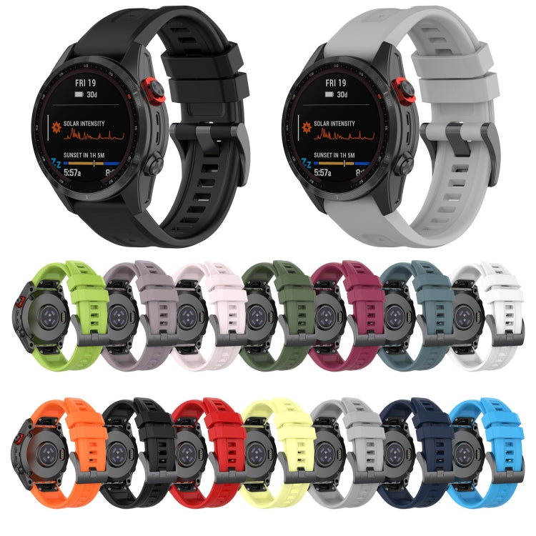 For Garmin Fenix 7S Quick Release Silicone Watch Band(White) - Watch Bands by buy2fix | Online Shopping UK | buy2fix