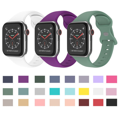 Butterfly Buckle Silicone Watch Band, Size: S For Apple Watch Ultra 49mm&Watch Ultra 2 49mm / Series 9&8&7 45mm / SE 3&SE 2&6&SE&5&4 44mm / 3&2&1 42mm(Duck Green) - Watch Bands by buy2fix | Online Shopping UK | buy2fix