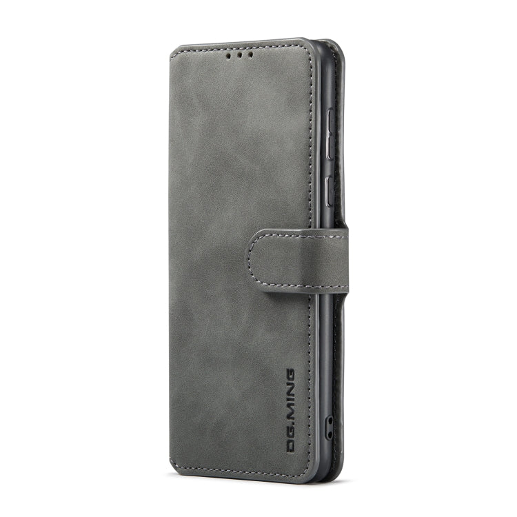 For Samsung Galaxy A73 5G DG.MING Retro Oil Edge Flip Leather Phone Case(Grey) - Galaxy Phone Cases by DG.MING | Online Shopping UK | buy2fix