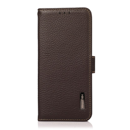 For Honor Magic 4 KHAZNEH Side-Magnetic Litchi Genuine Leather RFID Phone Case(Brown) - Honor Cases by buy2fix | Online Shopping UK | buy2fix