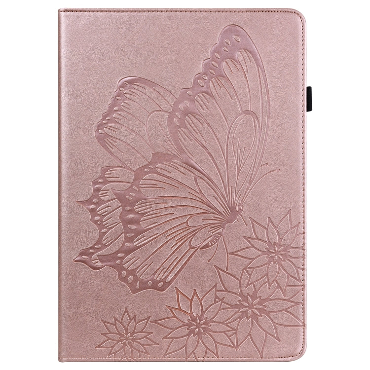 For iPad Pro 11 2022 / 2021 / 2020 / Air 2020 10.9 / 11 2024 Big Butterfly Embossed Smart Leather Tablet Case(Rose Gold) - iPad Pro 11 (2022/2021) Cases by buy2fix | Online Shopping UK | buy2fix