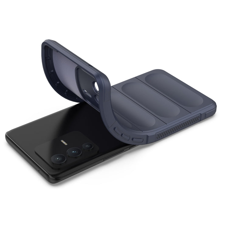 For vivo S12 Pro Magic Shield TPU + Flannel Phone Case(Dark Grey) - vivo Cases by buy2fix | Online Shopping UK | buy2fix