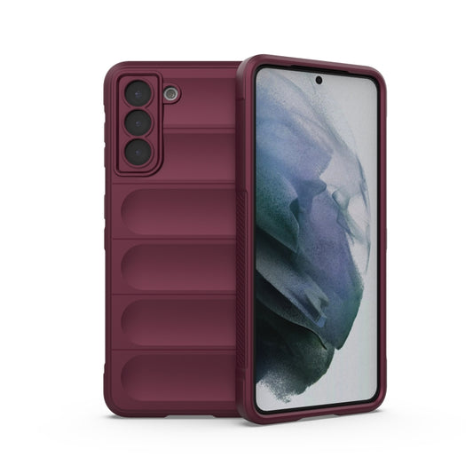 For Samsung Galaxy S21 5G Magic Shield TPU + Flannel Phone Case(Wine Red) - Galaxy S21 5G Cases by buy2fix | Online Shopping UK | buy2fix