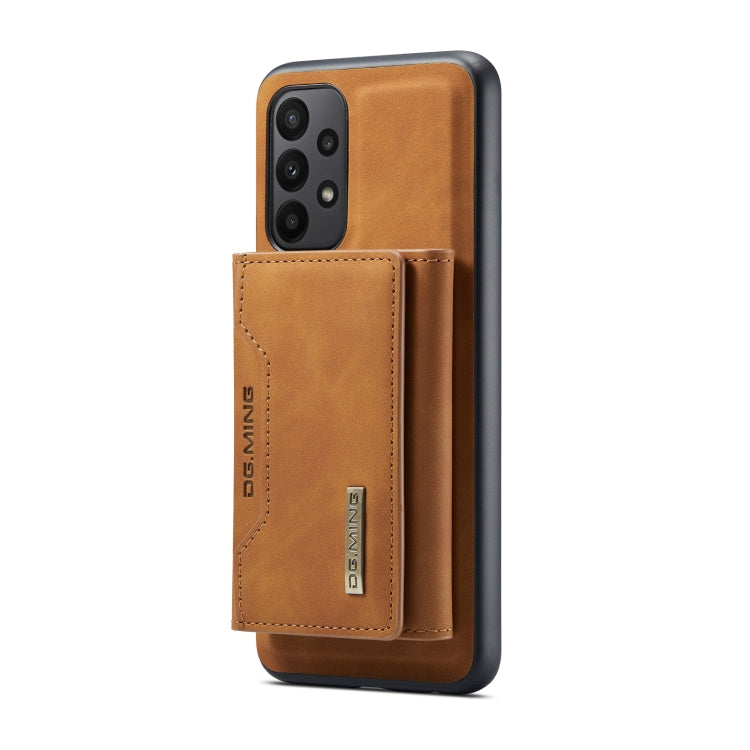 For Samsung Galaxy A23 5G DG.MING M2 Series 3-Fold Multi Card Bag Phone Case(Brown) - Galaxy Phone Cases by DG.MING | Online Shopping UK | buy2fix