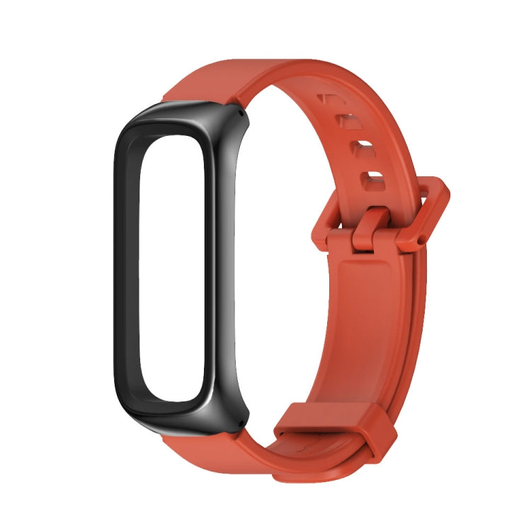 For Samsung Galaxy Fit 2 MIJOBS Metal Case Silicone Watch Band(Orange Black) - Watch Bands by MIJOBS | Online Shopping UK | buy2fix