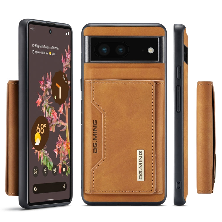 For Google Pixel 7 5G DG.MING M2 Series 3-Fold Multi Card Bag Phone Case(Brown) - Google Cases by DG.MING | Online Shopping UK | buy2fix