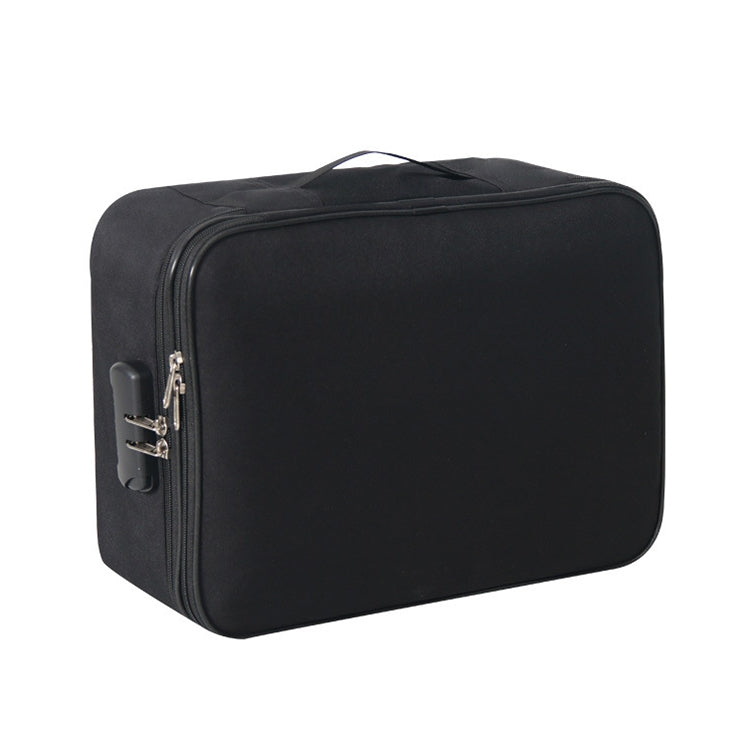 Large Capacity Multi-layers Foldable Fabric Document Storage Bag, Specification:Two Layers-Locked(Black) - Digital Storage Bag by buy2fix | Online Shopping UK | buy2fix