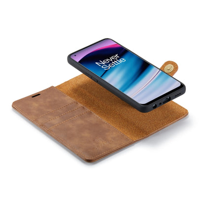 For OnePlus Nord N20 5G DG.MING Crazy Horse Texture Detachable Magnetic Leather Phone Case(Brown) - OnePlus Cases by DG.MING | Online Shopping UK | buy2fix