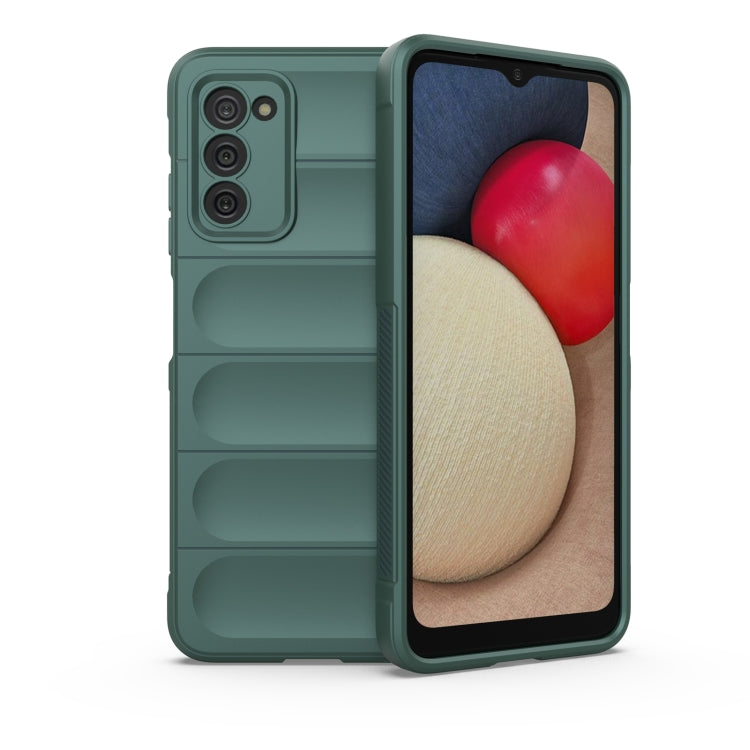 For Samsung Galaxy A03S North US Version 165.8mm Magic Shield TPU + Flannel Phone Case(Dark Green) - Galaxy Phone Cases by buy2fix | Online Shopping UK | buy2fix
