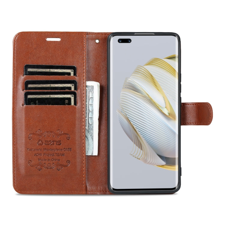 For Huawei nova 10 Pro AZNS Sheepskin Texture Flip Leather Phone Case(Brown) - Huawei Cases by AZNS | Online Shopping UK | buy2fix