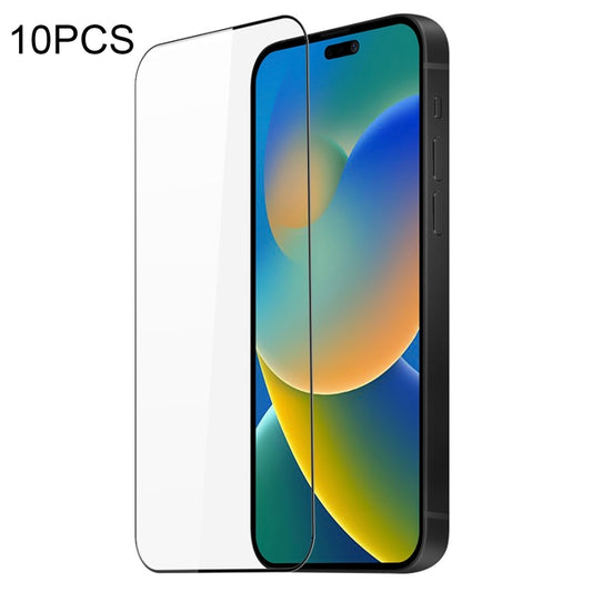 For iPhone 14 Pro 10pcs DUX DUCIS 0.33mm 9H Medium Alumina Tempered Glass Film(Black) - iPhone 14 Pro Tempered Glass by DUX DUCIS | Online Shopping UK | buy2fix