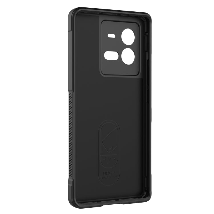 For vivo iQOO 10 Pro 5G Magic Shield TPU + Flannel Phone Case(Black) - vivo Cases by buy2fix | Online Shopping UK | buy2fix