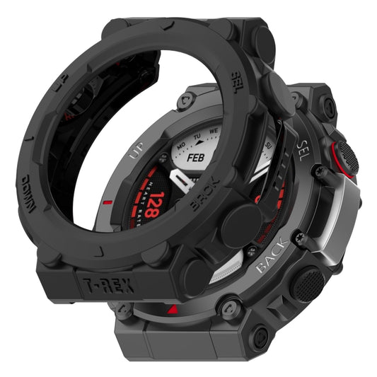 For Amazfit T-Rex 2 Armor Hollow TPU Watch Case(Black) - Watch Cases by buy2fix | Online Shopping UK | buy2fix