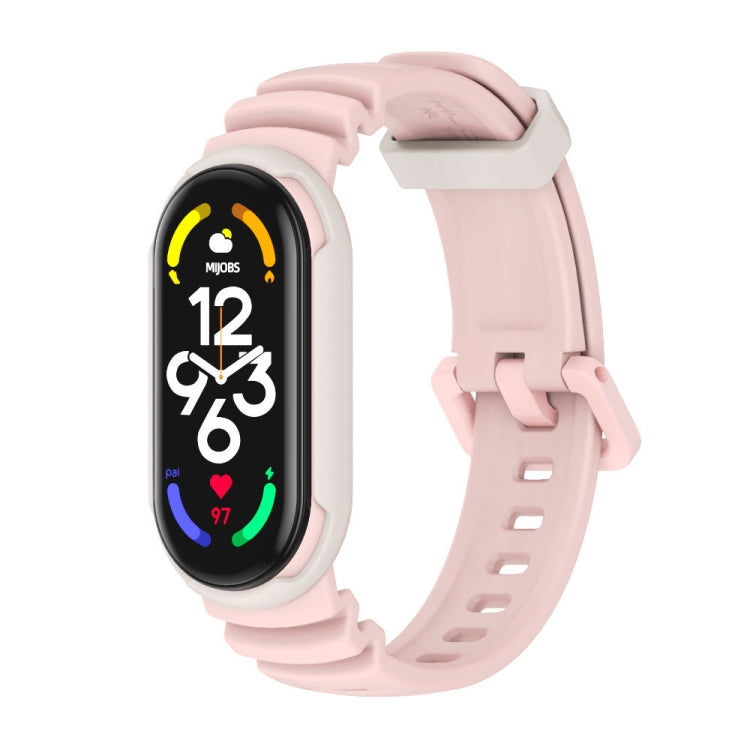 For Xiaomi Mi Band 5 / 6 / 7 MIJOBS GS Unibody Two-color Watch Band(Pink Warm Grey) - Watch Bands by MIJOBS | Online Shopping UK | buy2fix