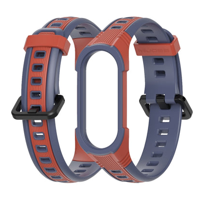 For Xiaomi Mi Band 5 / 6 / 7 MIJOBS Unibody Two-color Silicone Watch Band(Orang Midnight Blue) - Watch Bands by MIJOBS | Online Shopping UK | buy2fix