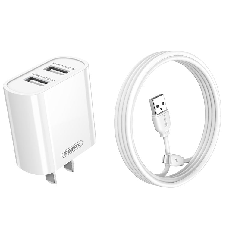 REMAX RP-U35 Jane Series 2.1A Dual USB Port Fast Charger Set, Cable:8 Pin(CN Plug) - USB Charger by REMAX | Online Shopping UK | buy2fix