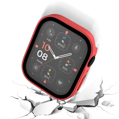 Life Waterproof Frosted 2 in 1 PC Frame + Tempered Glass Protective Case For Apple Watch Series 6 / 5 / 4 / SE 40mm(Red) - Watch Cases by buy2fix | Online Shopping UK | buy2fix