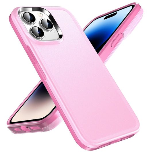 For iPhone 14 Pro Double Solid Color Armor Phone Case(Pink) - iPhone 14 Pro Cases by buy2fix | Online Shopping UK | buy2fix