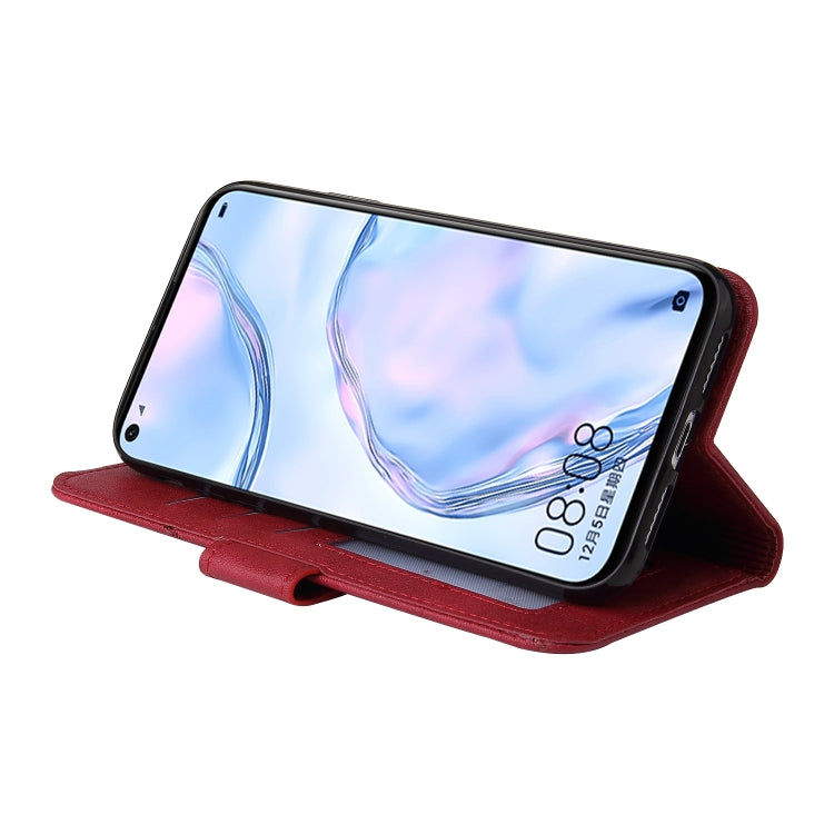 For Huawei P40 Lite GQUTROBE Right Angle Leather Phone Case(Red) - Huawei Cases by GQUTROBE | Online Shopping UK | buy2fix