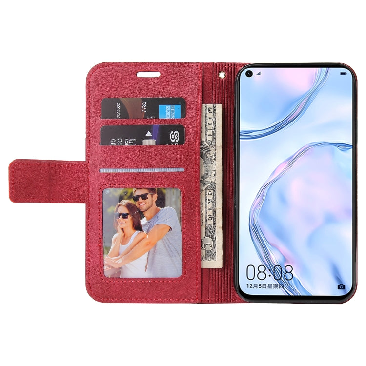 For Huawei P40 Lite GQUTROBE Right Angle Leather Phone Case(Red) - Huawei Cases by GQUTROBE | Online Shopping UK | buy2fix