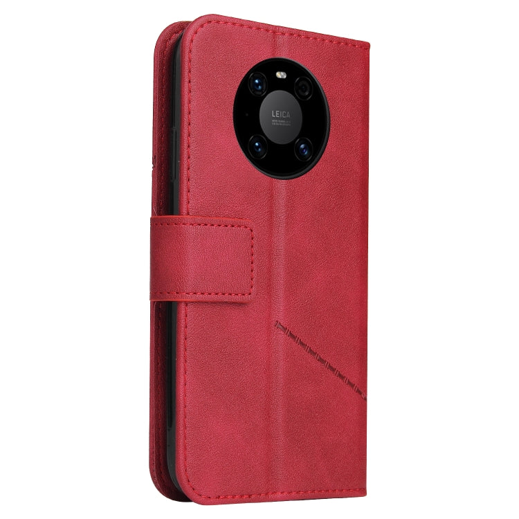 For Huawei Mate 40 GQUTROBE Right Angle Leather Phone Case(Red) - Huawei Cases by GQUTROBE | Online Shopping UK | buy2fix