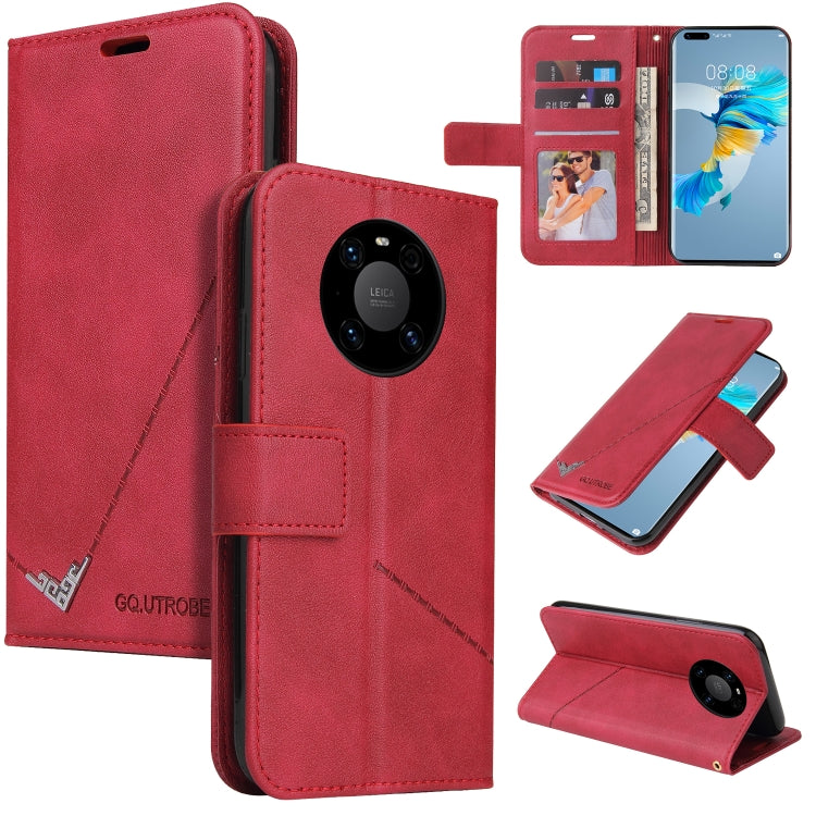 For Huawei Mate 40 Pro GQUTROBE Right Angle Leather Phone Case(Red) - Huawei Cases by GQUTROBE | Online Shopping UK | buy2fix