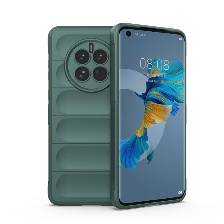 For Huawei Mate 50 Magic Shield TPU + Flannel Phone Case(Dark Green) - Huawei Cases by buy2fix | Online Shopping UK | buy2fix