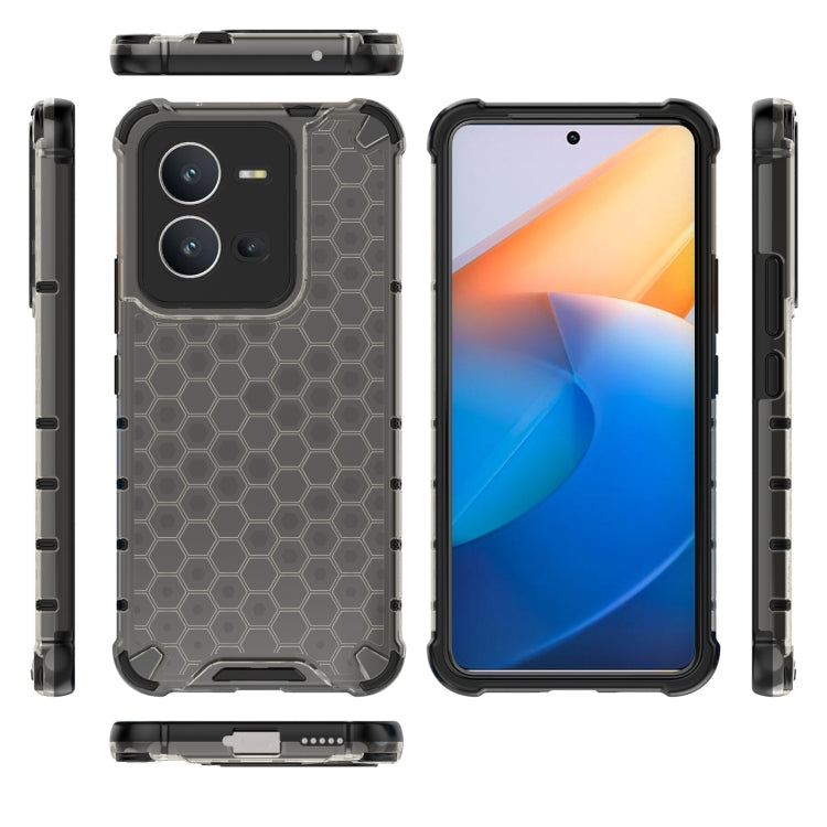 For vivo V25 5G / X80 Lite 5G Honeycomb Phone Case(Black) - vivo Cases by buy2fix | Online Shopping UK | buy2fix