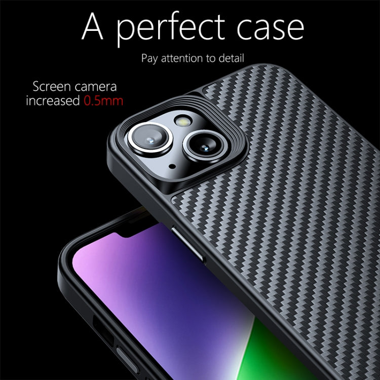 For iPhone 14 Plus wlons Magsafe Carbon Fiber Kevlar TPU Phone Case(Black) - iPhone 14 Plus Cases by wlons | Online Shopping UK | buy2fix